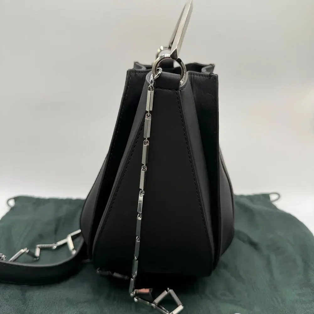Eddie Borgo Mini Pepper Pochette Calf Leather Sterling Silver Designer Tulip Bag - Picture 4 of 13